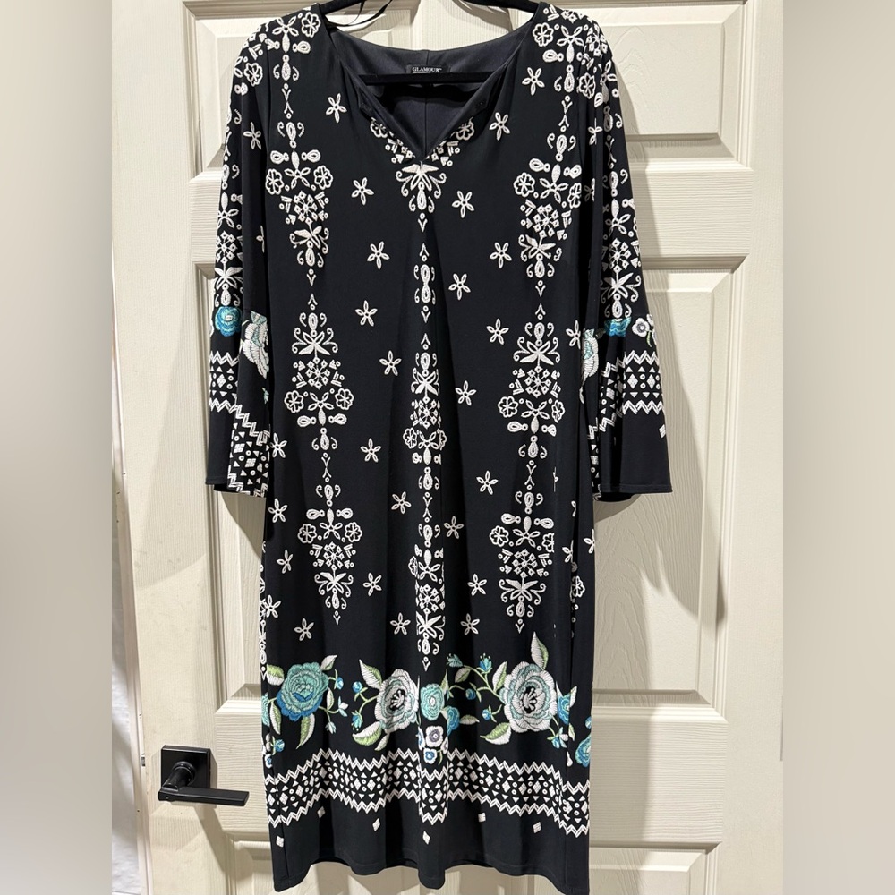 Xxx duplicate-can not deletexxx Glamour Black and White Floral Dress